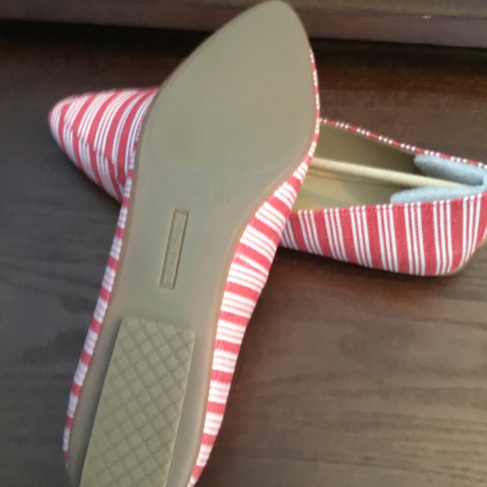 Talbots Red&White Striped Summer Flats, SZ 9.5, NIB - Picture 5 of 9